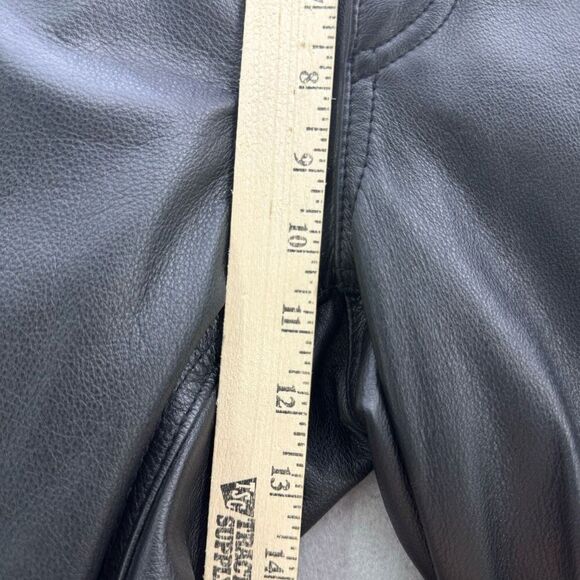 Vintage Y2K Tommy Hilfiger Straight Leg Black Genuine Leather Pants Size 4 STUNN - Picture 10 of 12